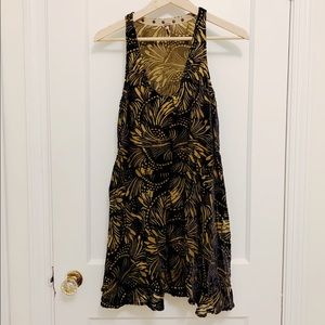 Free People Gold and Black velvet tunic